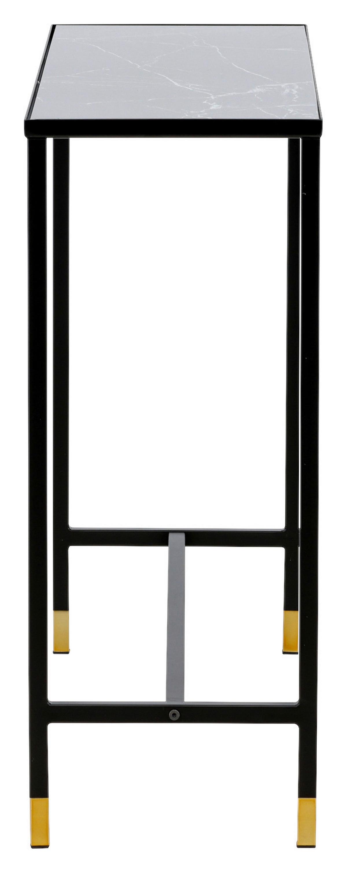 Beistelltisch Dipp - Messingfarben/Schwarz, Design, Glas/Metall (100/30/75cm) - Livetastic
