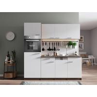 Küchenblock Oliver Singleküche 205 Cm - Eichefarben/Weiß, Basics, Holzwerkstoff (205cm) - Respekta