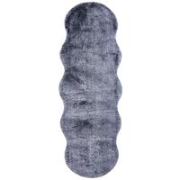 Fellteppich Misha Anthrazit 55x160 cm - Dunkelgrau/Anthrazit, MODERN, Textil (55/160cm) - Luca Bessoni