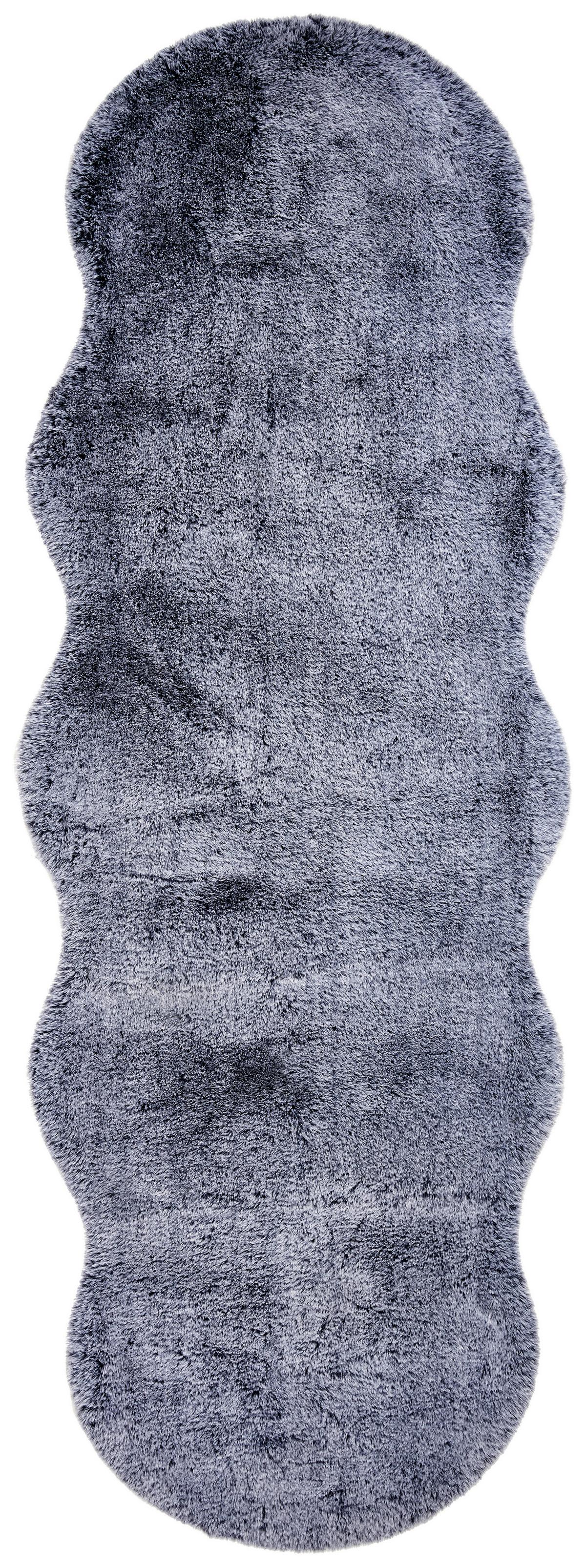 Fellteppich Misha Anthrazit 55x160 cm - Dunkelgrau/Anthrazit, MODERN, Textil (55/160cm) - Luca Bessoni