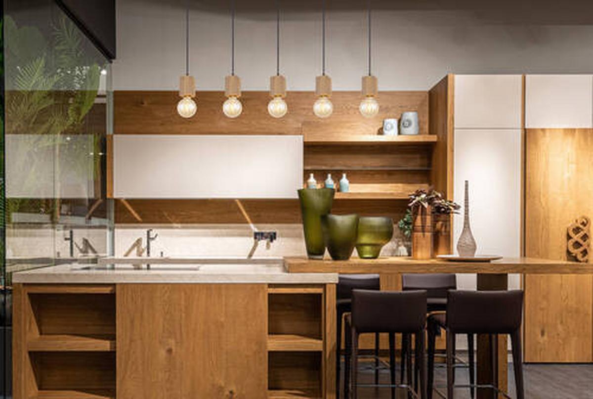 Hängeleuchte 15655-5h - Dunkelbraun/Schwarz, Basics, Holzwerkstoff/Kunststoff (115/6/120cm) - Globo