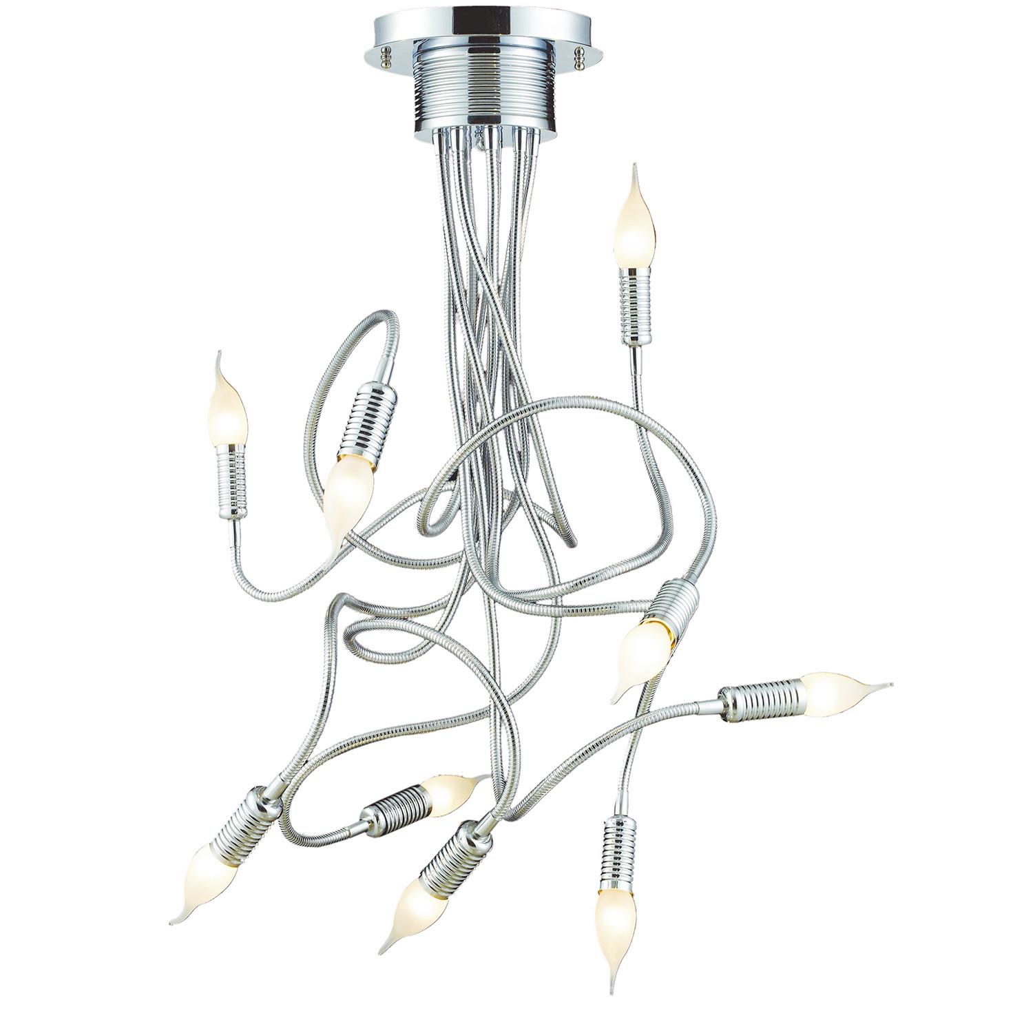 Deckenleuchte Chromfarben D: 70 cm 6w - Chromfarben, Design, Metall (70/85cm)