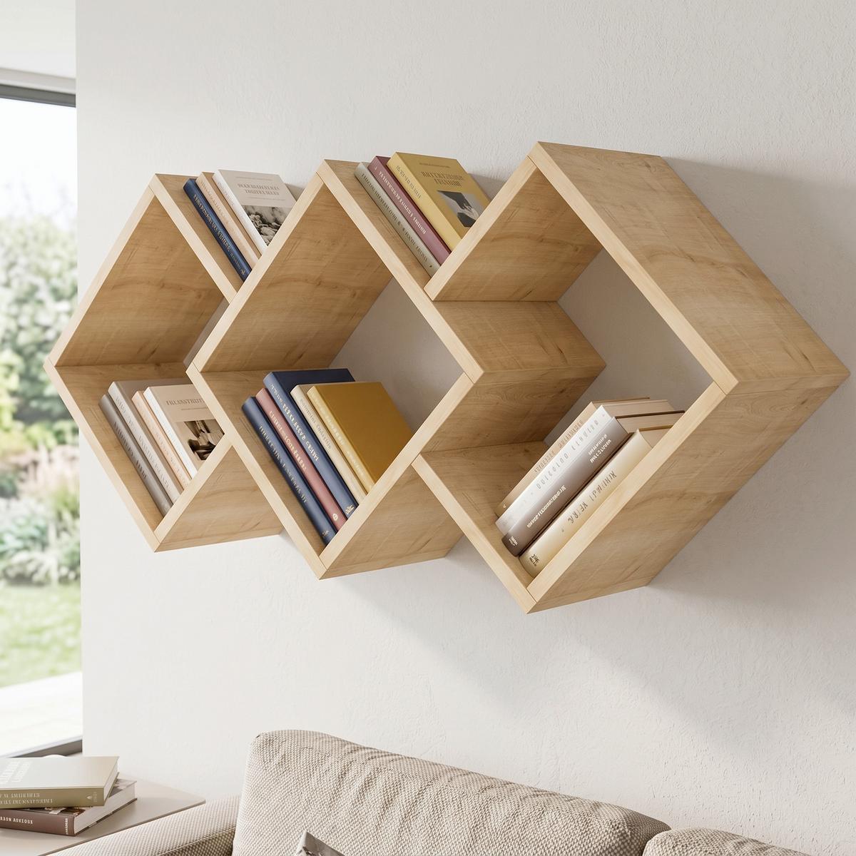 WANDREGAL Galaxy Eiche Dekor B: 102 cm - Eichefarben, Design, Holzwerkstoff (102/42/20cm) - Livetastic