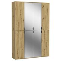 Garderobenschrank Projekt X Eiche Artisan B: 121 Cm - KONVENTIONELL, Glas/Holzwerkstoff (121/193/34cm) - MID.YOU