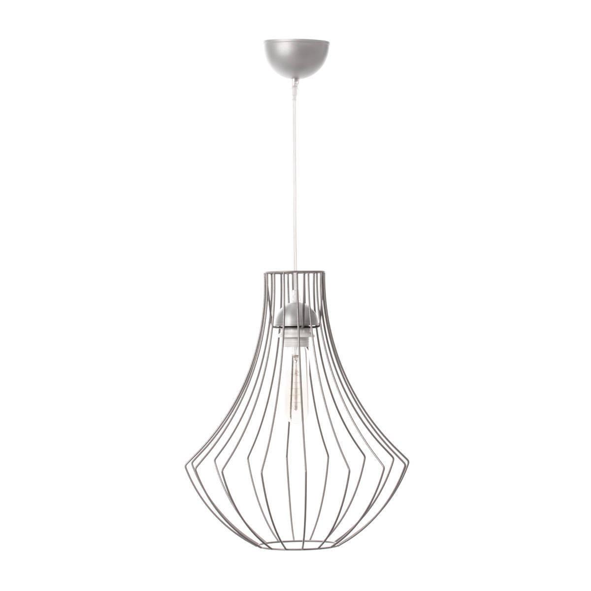 Hängeleuchte Jasmin H: 40 cm 2-Flammig - Silberfarben, Trend, Metall (32/40/32cm) - Kayoom