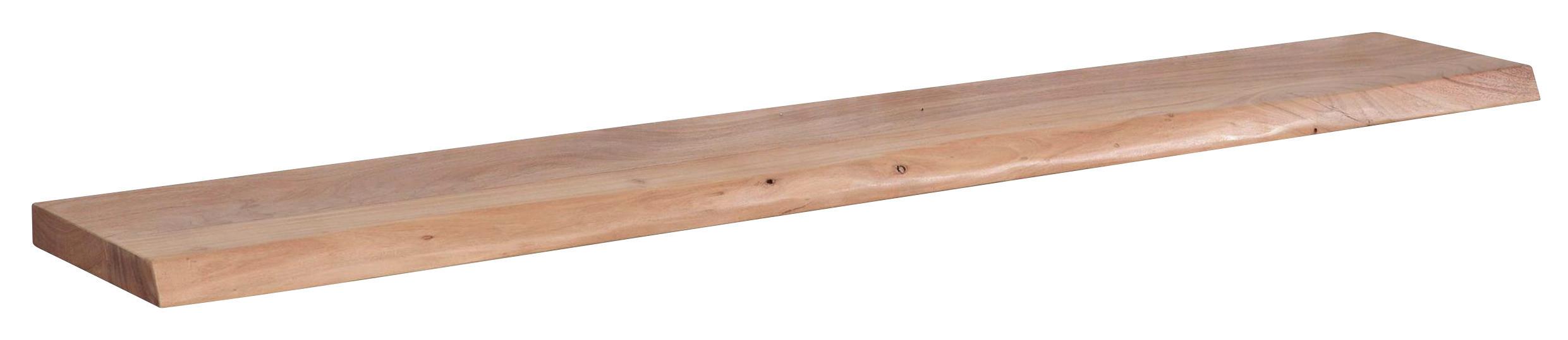 Nástenná police z masivního dřeva š: 160cm - barvy akácie, Moderní, dřevo (160/4/26cm) - MID.YOU