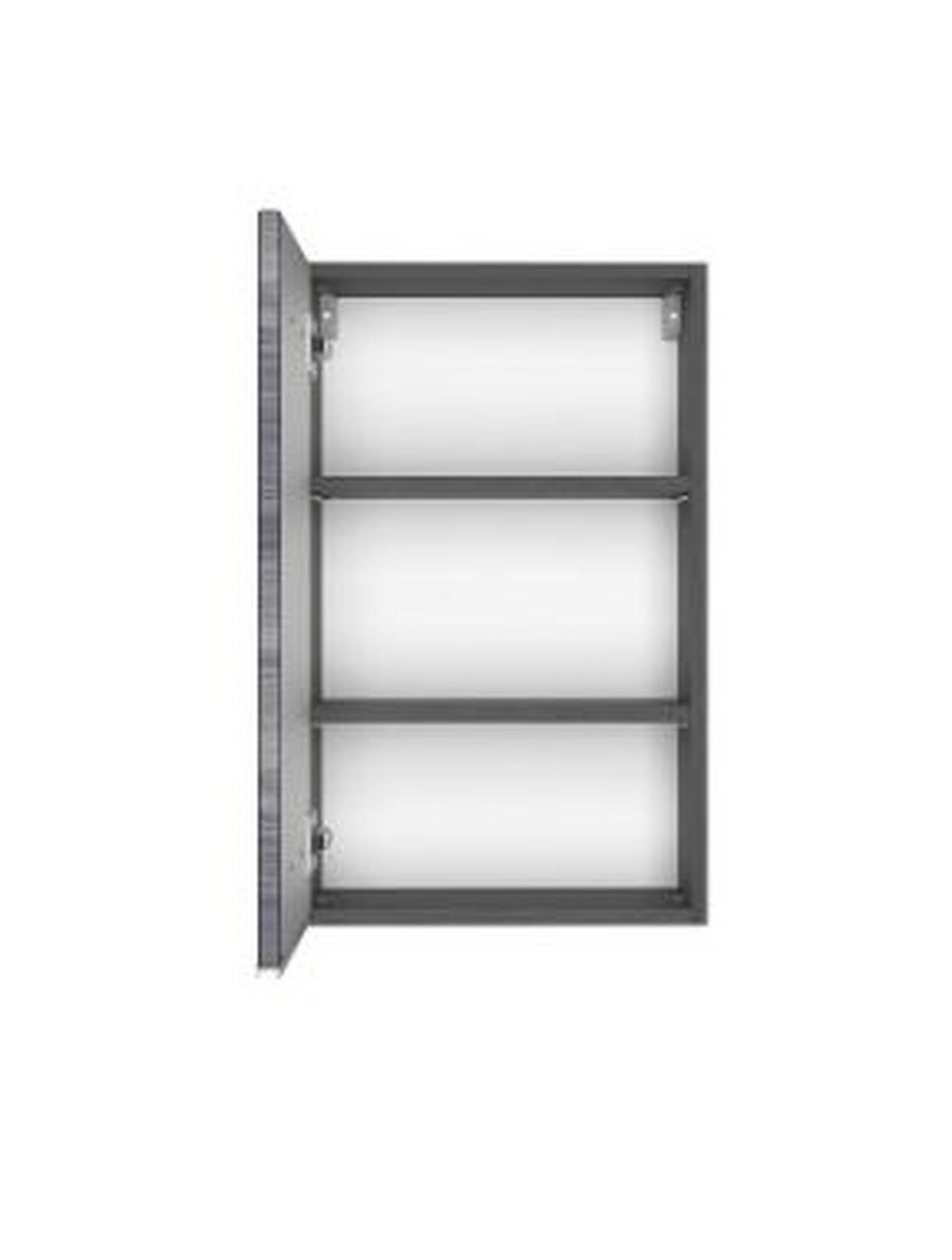 Hängeschrank Arezzo B: 40 Cm, Graphit/eiche Dekor Mit Drehtür - Graphitfarben/Silbereichenfarben, Basics, Holzwerkstoff (40/64/20cm) - Held