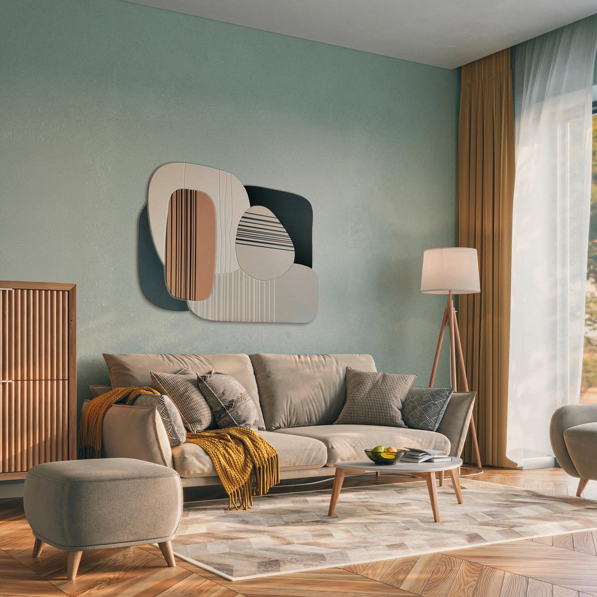 Akustický panel MARLA - černá/hnědá, textil (120/90cm) - Mömax