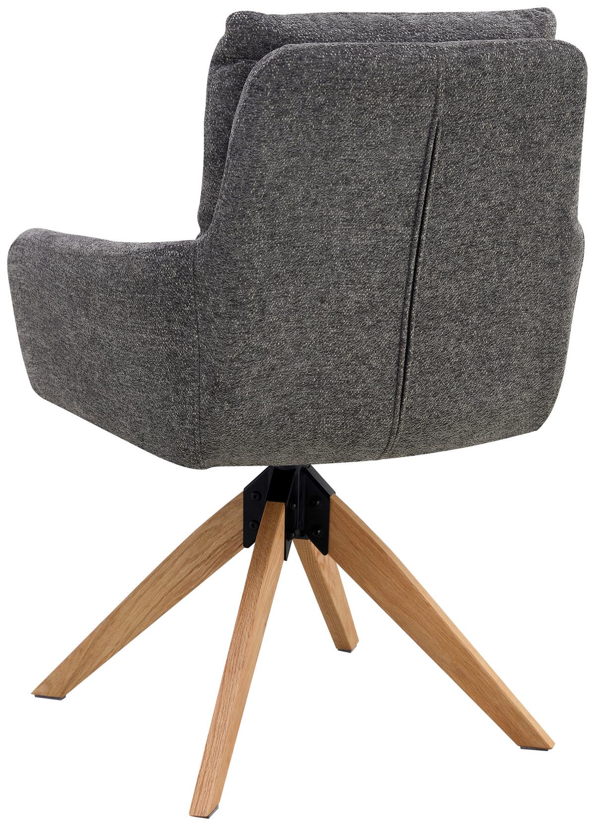 Armlehnstuhl Malik Webstoff Grau, B: 59 Cm - Naturfarben/Grau, KONVENTIONELL, Holz/Textil (59/92/63cm) - Livetastic