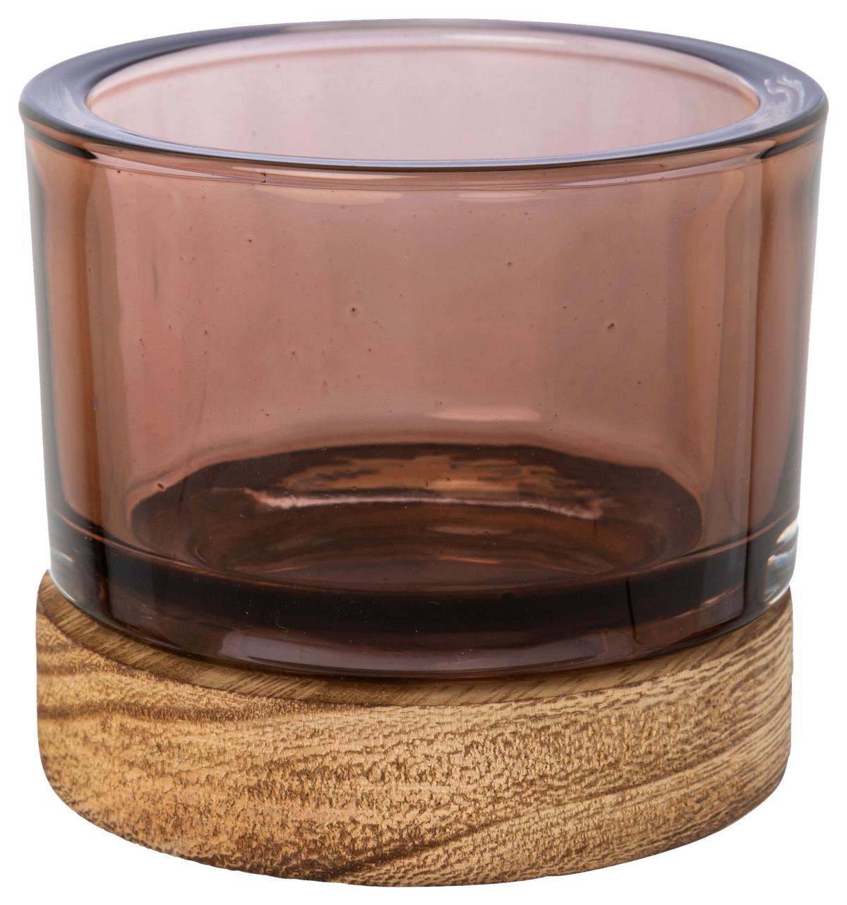 SVIETNIK MAJA II - hnedá/číra, Basics, sklo (8,5/13cm) - Modern Living