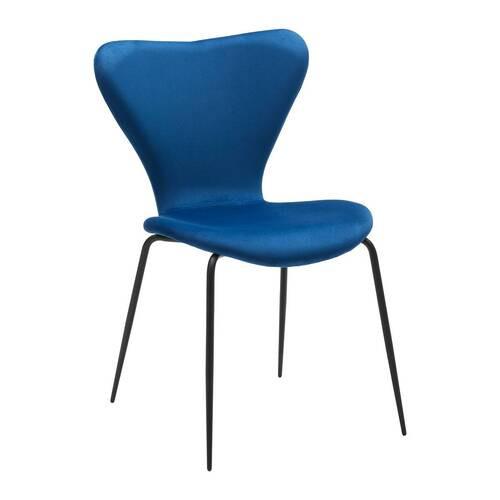 Jídelní židle ALICIA tmavě modrá - černá/tmavě modrá, Moderní, kov/dřevo (53/82,5/53cm) - Bessagi Home