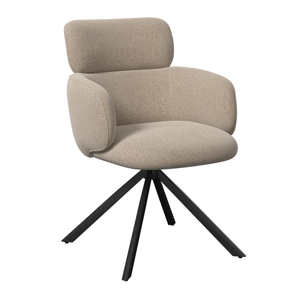 ŽIDLE S PODRUČKAMI LIORA - černá/hnědá, Moderní, kov/textil (57,5/84/61cm) - Bessagi Home