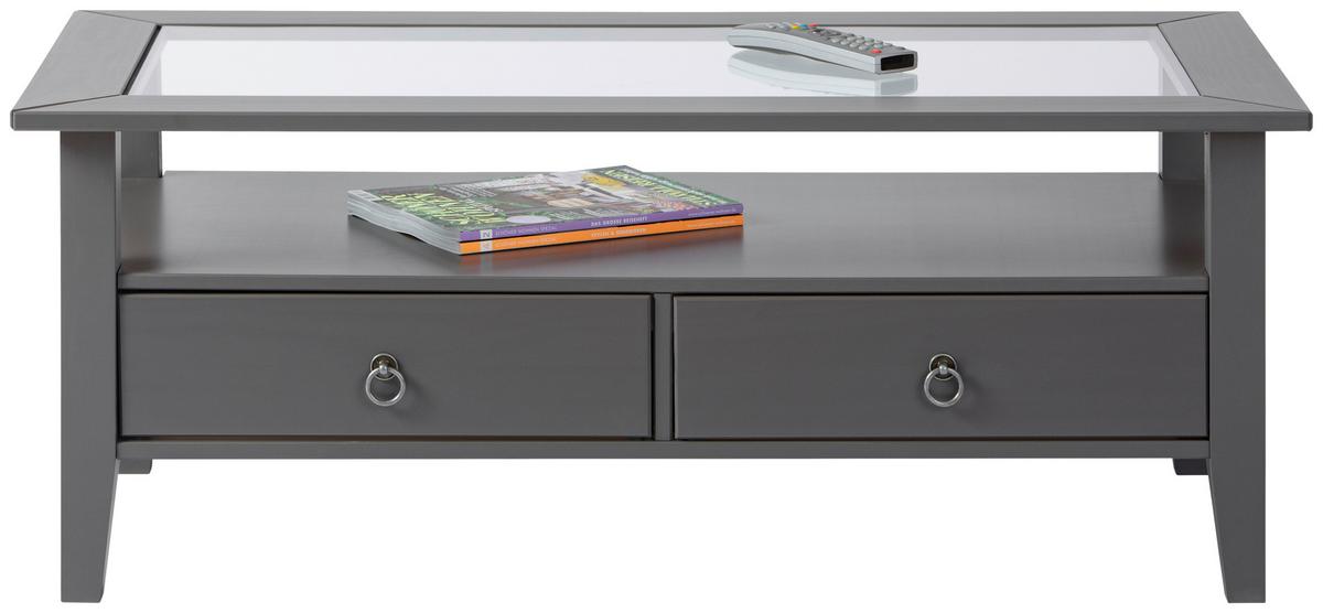 Couchtisch Provence 7 - Grau, Design, Glas/Holz (115/60/45cm) - Livetastic