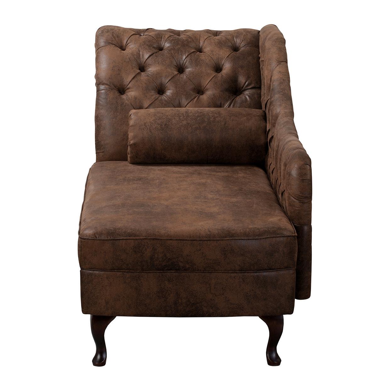 Récamiere Pako Dunkelbraun B: 185cm - Dunkelbraun/Braun, Design, Textil (185/93/75cm) - Livetastic