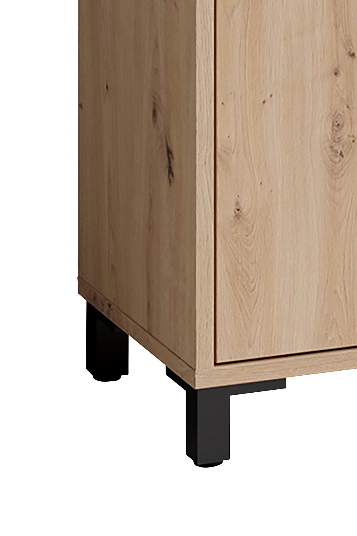 Badezimmer Wellness Eiche Artisan/Schwarz B: 194,5 cm - Schwarz/Eiche Artisan, MODERN, Holzwerkstoff/Kunststoff (194,5cm) - MID.YOU