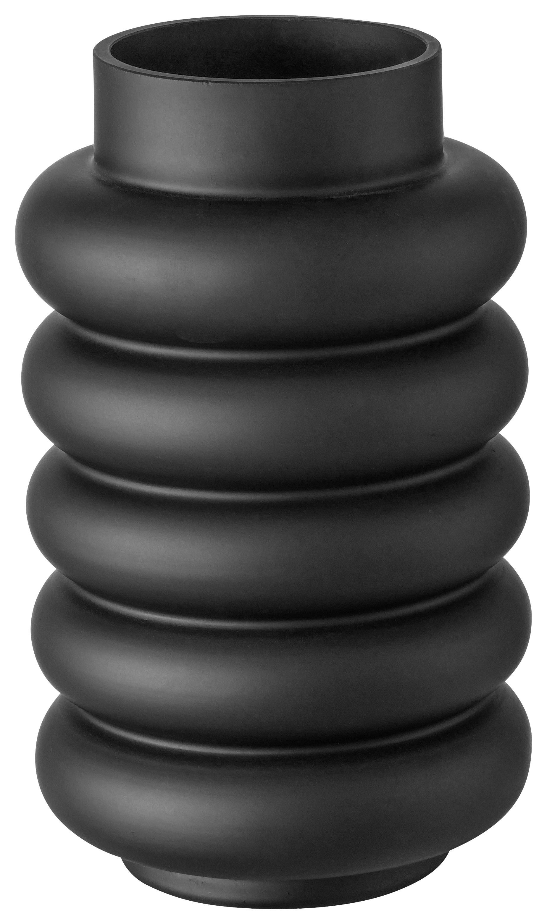 Váza Ribbo, V: ca. 20cm - černá, Moderní, sklo (15/25cm) - Premium Living