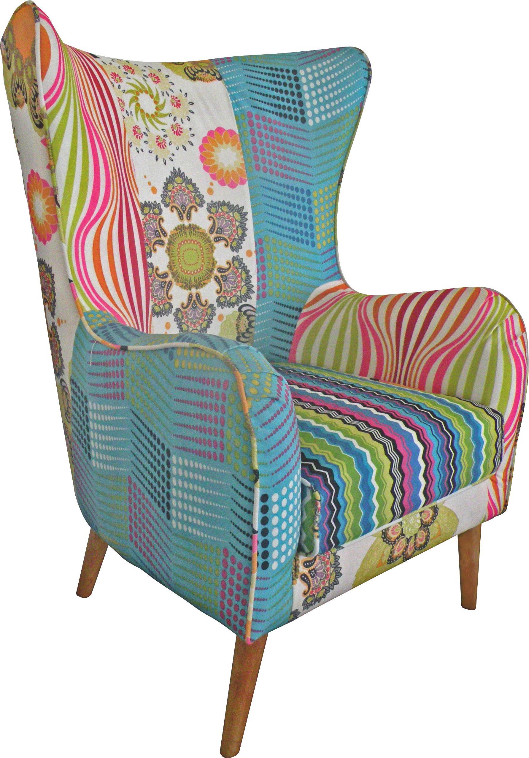 Fernsehsessel Patchwork 73 cm - Multicolor/Naturfarben, MODERN, Textil (73/106/79cm)