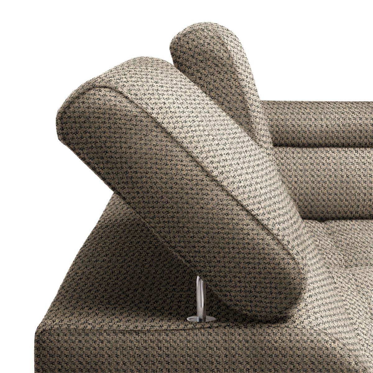 Rohová sedačka GRINALDI, pravá, béžová - čierna/béžová, Modern, textil/plast (283/206cm) - Premium Living