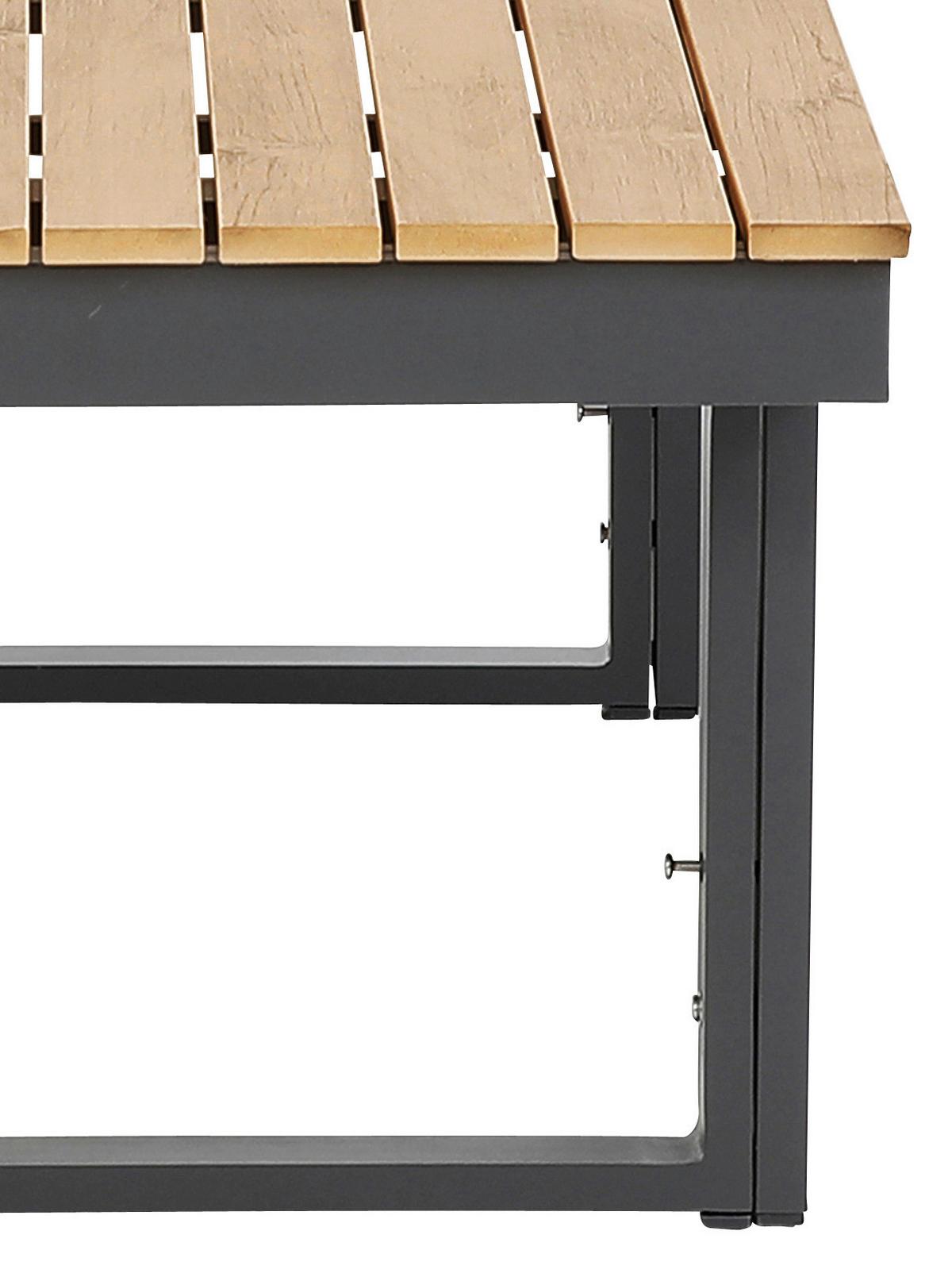 Loungegarnitur 3-Tlg San Jose aus Metall mit Kissen - Anthrazit/Braun, MODERN, Holz/Textil (210/75/210cm) - Gardenson