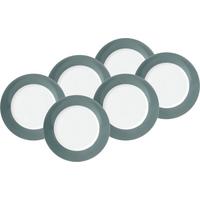Untertassenset Grau Weiß 6-teilig D: 15,5 cm - Weiß/Grau, Basics, Keramik (15,5cm) - Van Well