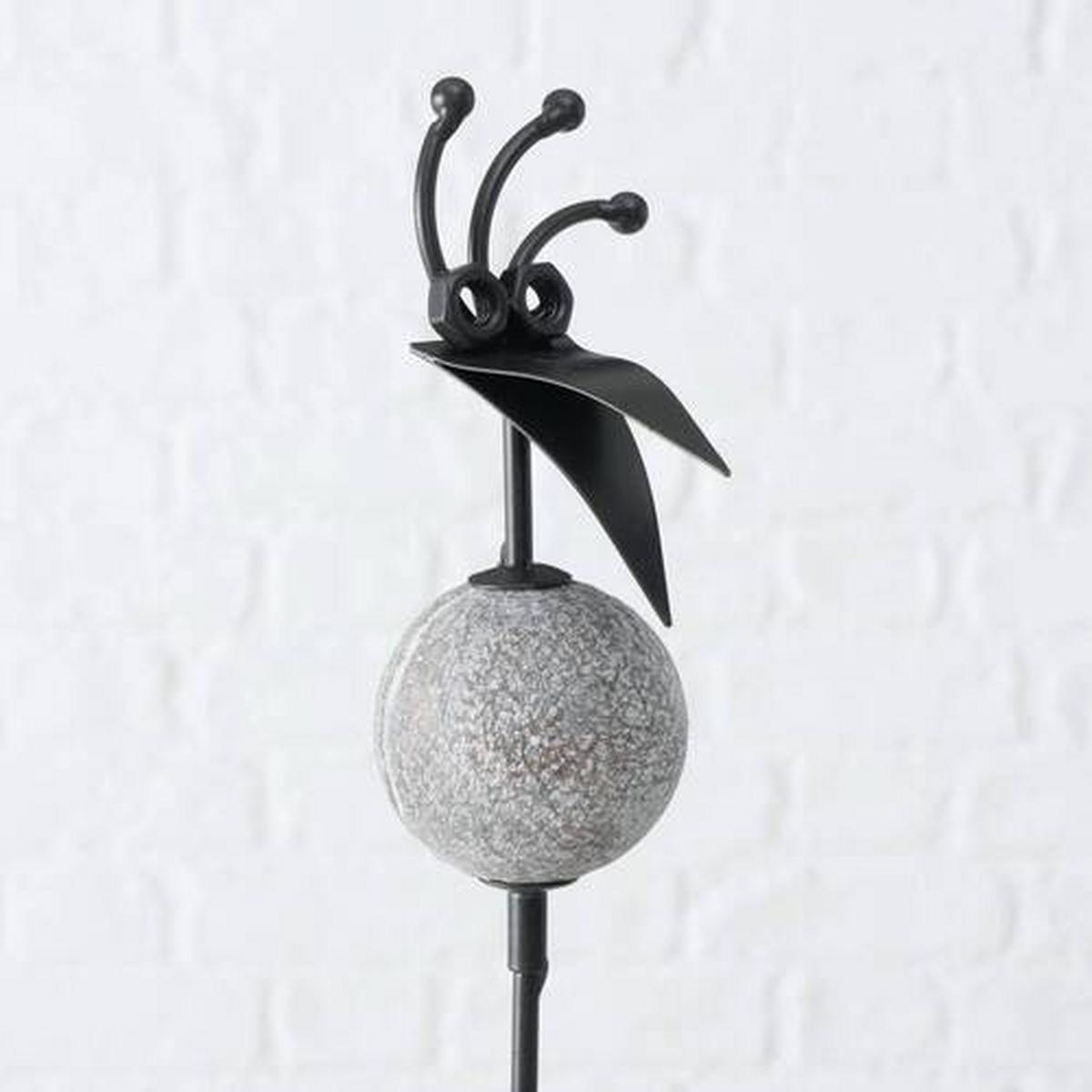 Gartenstecker Vogel L: 7,5 Cm Metall - Schwarz/Grau, Basics, Metall (7,5/4/100cm)