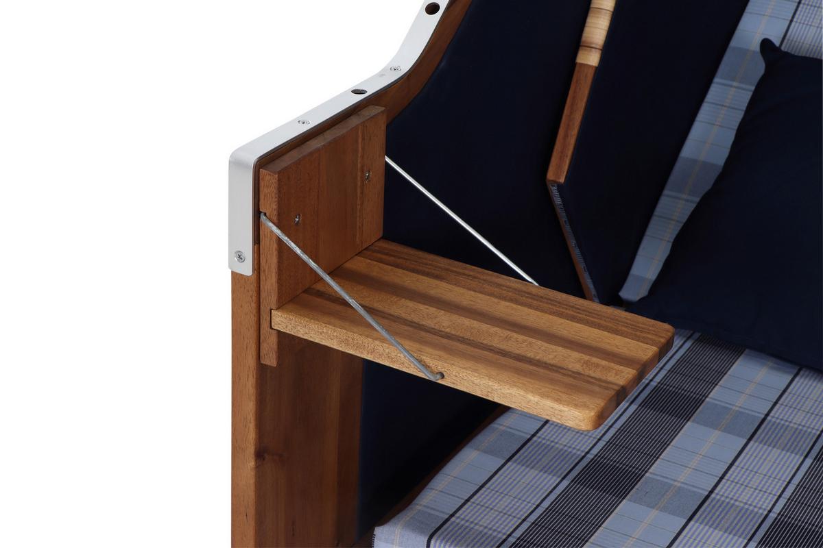 Strandkorb Ostsee L88696 2-Sitzer, Blau - Blau, KONVENTIONELL, Holz/Kunststoff (120/80/165cm) - Siena Garden