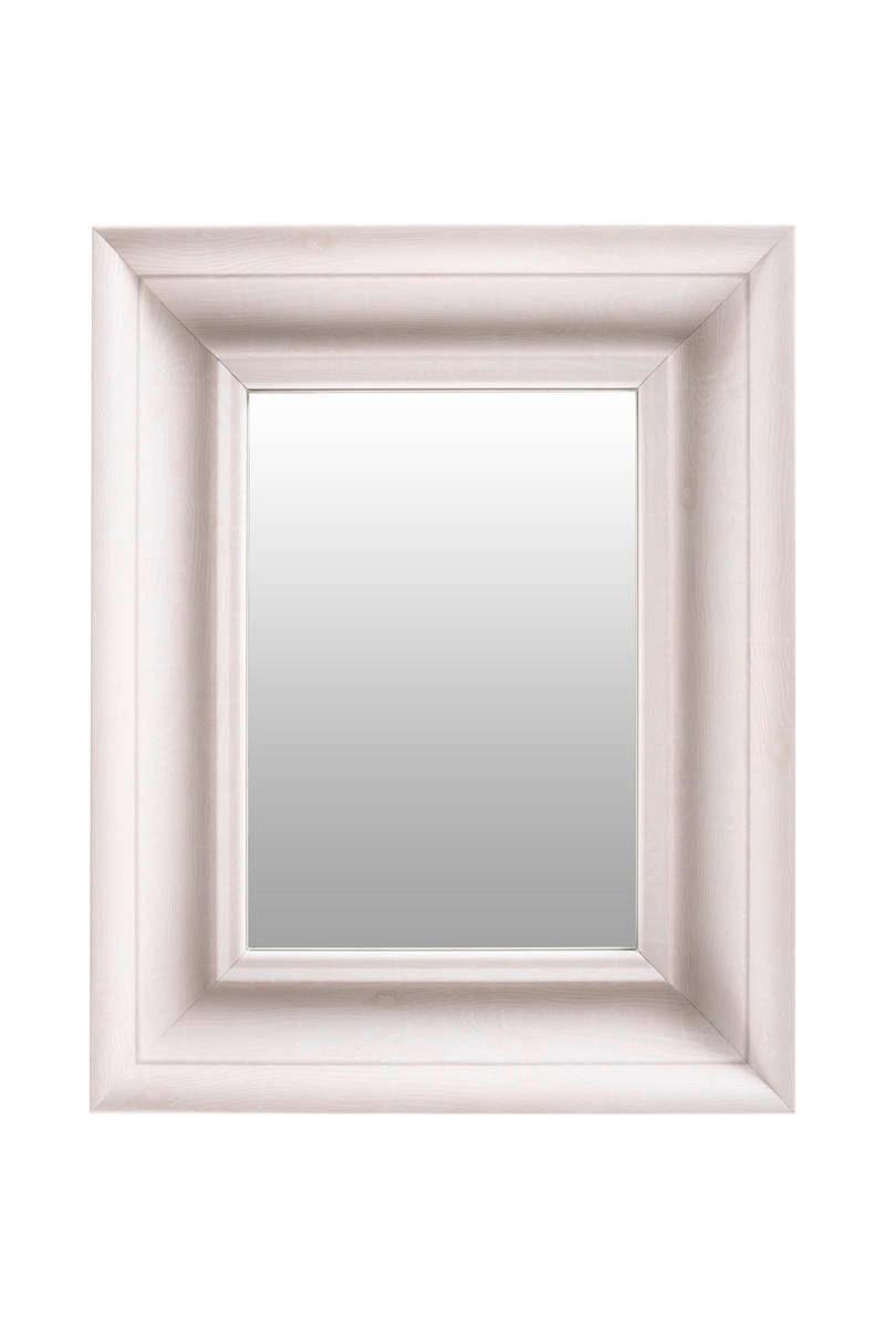 Wandspiegel Rechteckig 36,5x45,5 cm Weißer Rahmen - Weiß, Basics, Glas/Kunststoff (36,5/45,5/5,2cm)