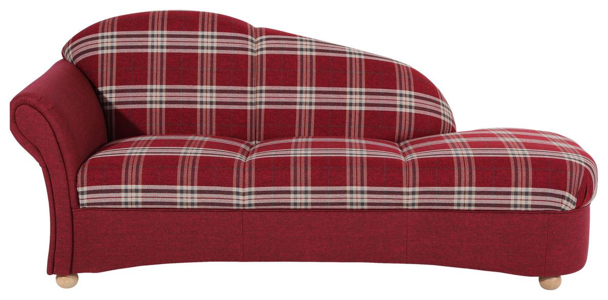 Recamiere Corona Rot, Rücken Echt - Buchefarben/Braun, Design, Textil (191/83/81cm) - Max Winzer