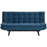 3-Sitzer-Sofa Mit Schlaffunktion Tuvalu B: 195cm - Blau/Schwarz, Design, Holz/Textil (195/96/96cm) - MID.YOU