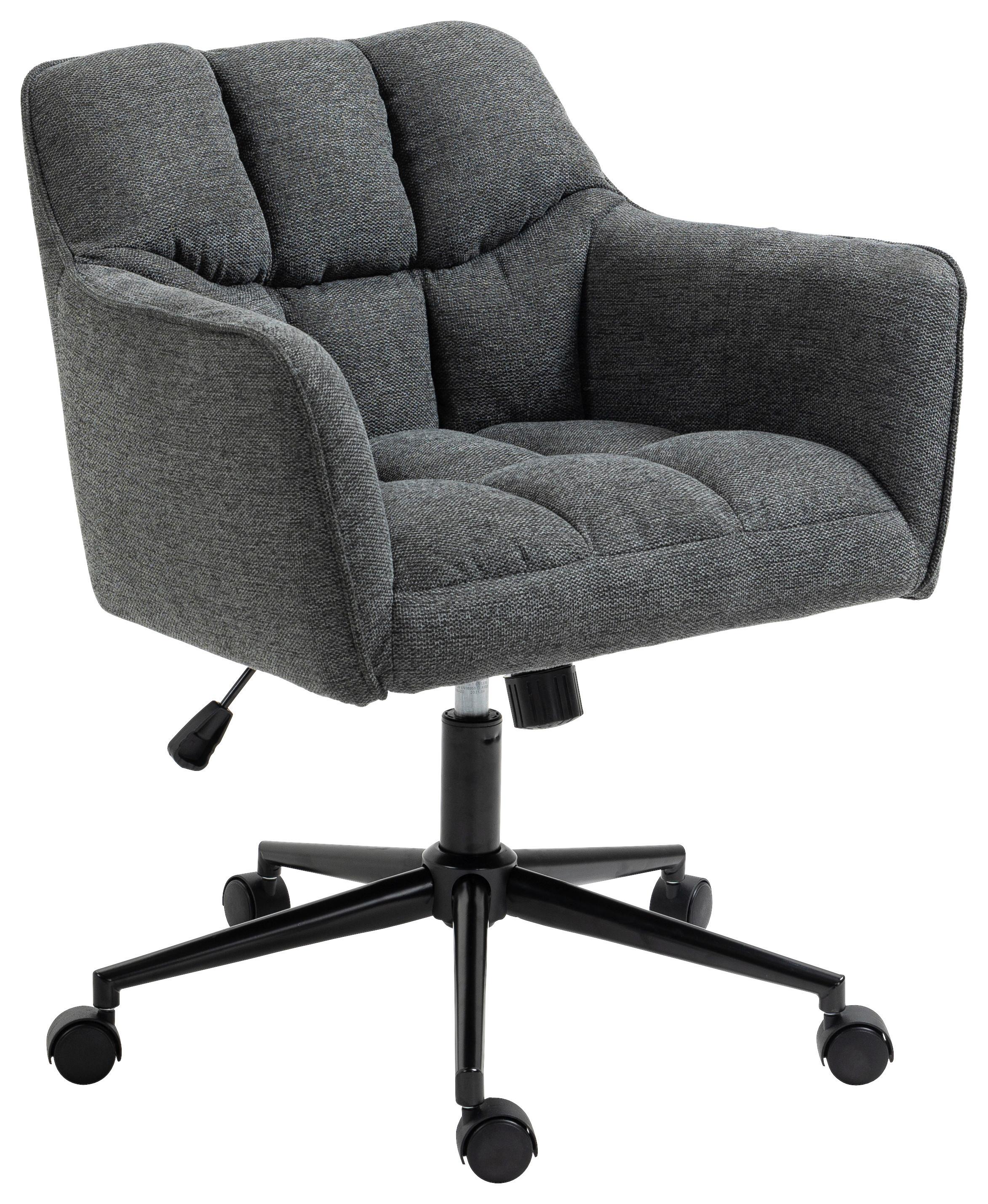 Drehstuhl Anton - Schwarz/Grau, MODERN, Kunststoff/Textil (64/90/62cm) - MID.YOU