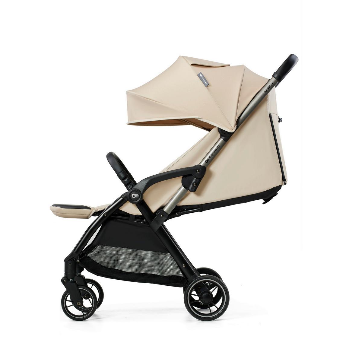 Buggy Apino Beige, B/H/T: 47x99x93cm - Beige/Schwarz, Basics (47/99/93cm) - Kinderkraft