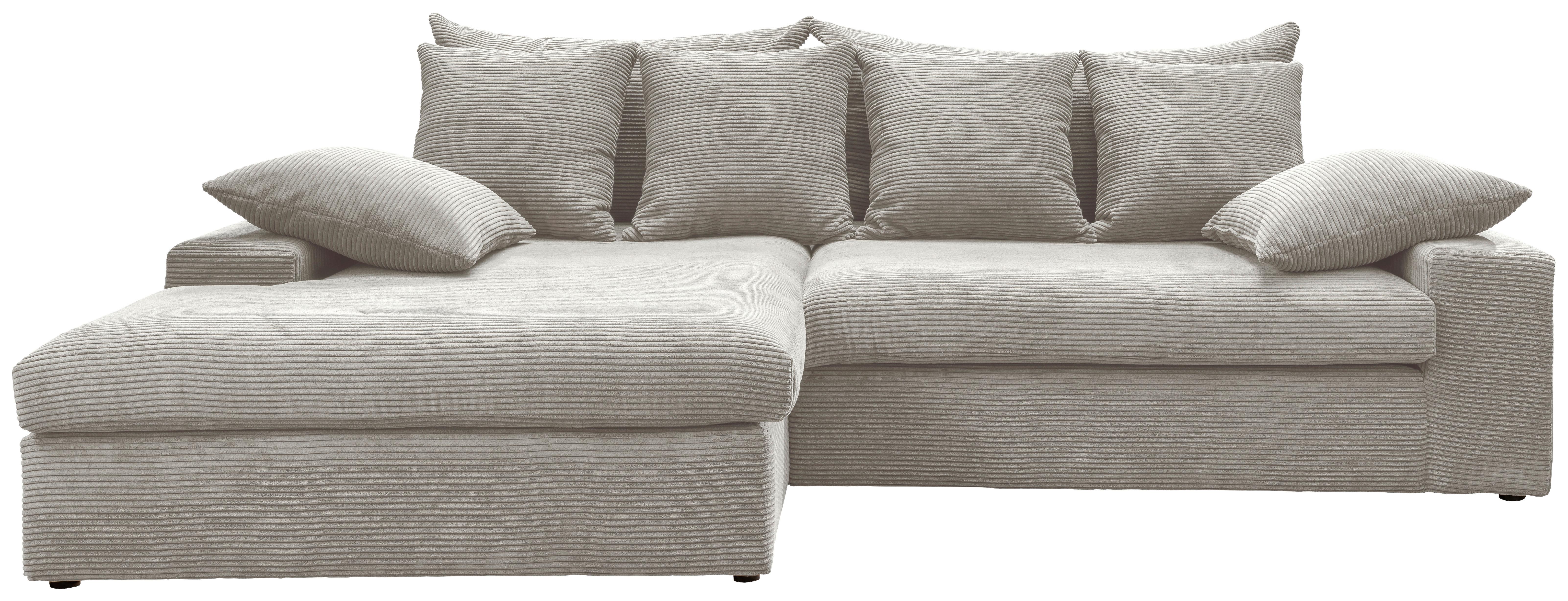 Ecksofa Avellino Silberfarben S: 200/278 cm - Silberfarben/Schwarz, MODERN, Textil (200/278cm) - Livetastic