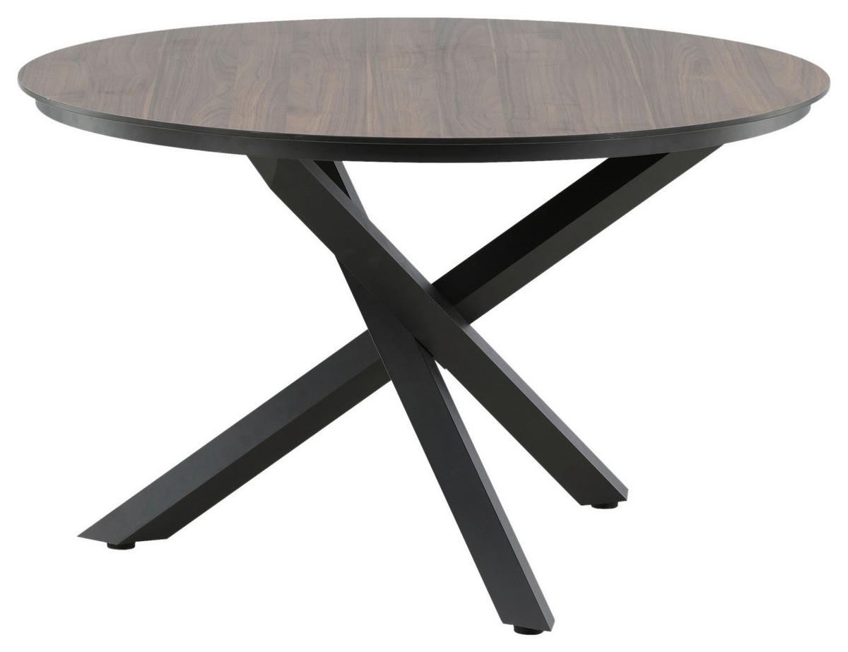 Gartentisch Llama - Schwarz/Braun, KONVENTIONELL, Kunststoff/Metall (120/120/75cm) - Gardenson