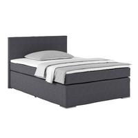 Postel Boxspring Nero, 140x200 cm, antracitová - barvy chromu/antracitová, Konvenční, kov/textil (140/200cm)