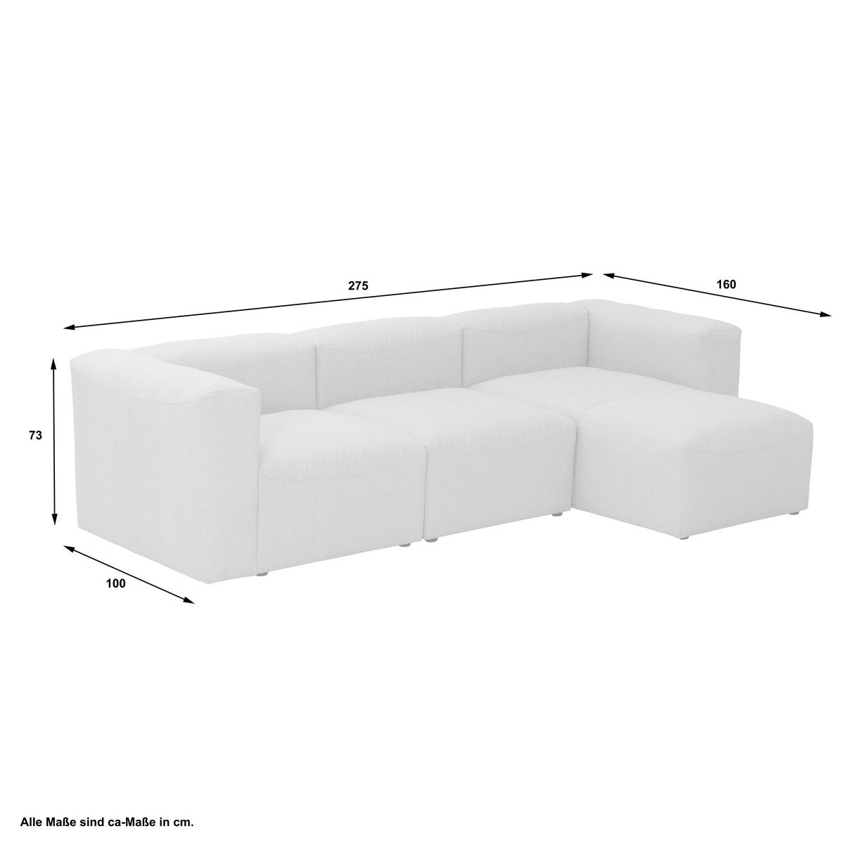 Ecksofa Lena Anthrazit Flachgewebe - Anthrazit, Design, Textil (275/73/160cm) - Max Winzer