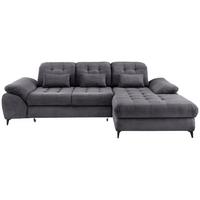 Eckschlafsofa Delphino, Grau S: 273x189 cm - Schwarz/Grau, MODERN, Textil (273/189cm) - Livetastic