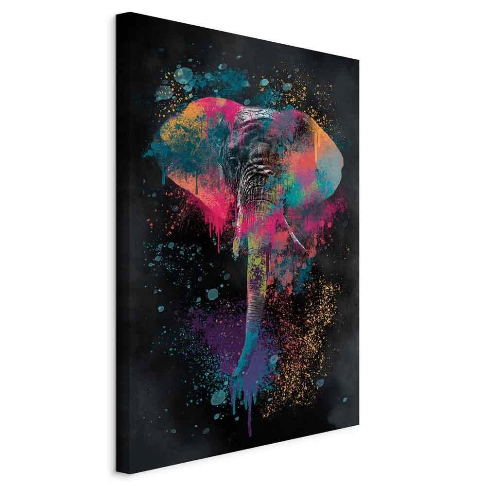 Leinwandbild Colourful Multicolor Schwarz B: 80 cm - Multicolor/Schwarz, Basics, Holz/Textil (80/120/1,2cm) - artgeist