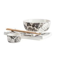 CHINESISCHES TAFELSERVICE Keramik, Anthrazit Weiß - Anthrazit/Weiß, Basics, Keramik - Mäser