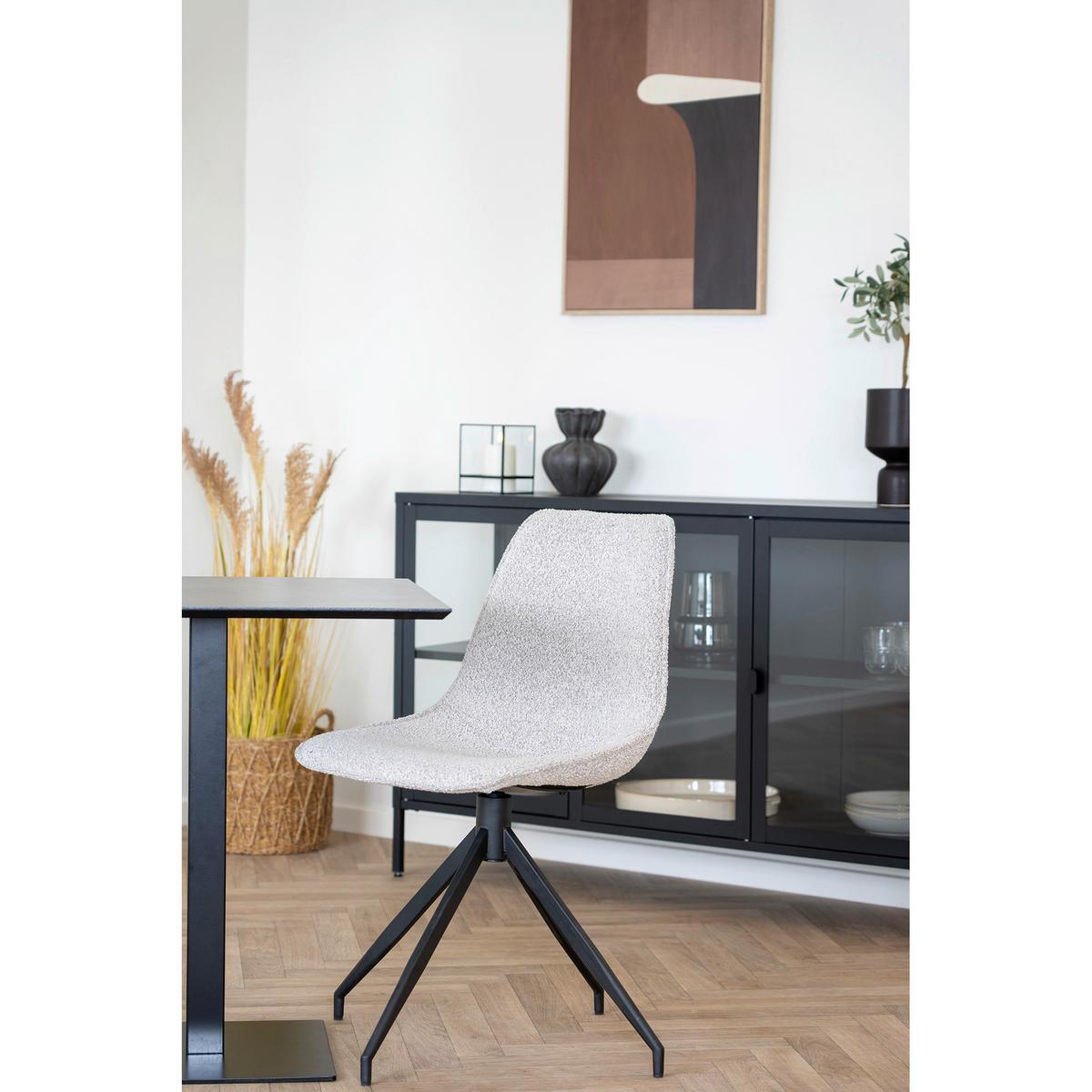 Stuhl-Set Monaco Sandfarben B: 48 cm - Sandfarben/Schwarz, MODERN, Textil/Metall (48/86/56cm) - MID.YOU