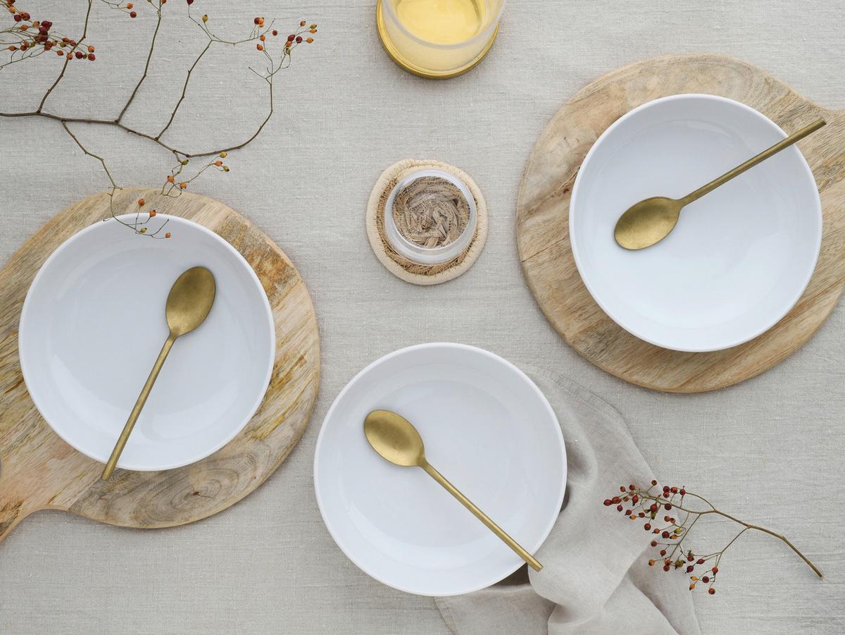 Schüsselset Porzellan Weiß 4-teilig - Weiß, Design, Keramik - Creatable