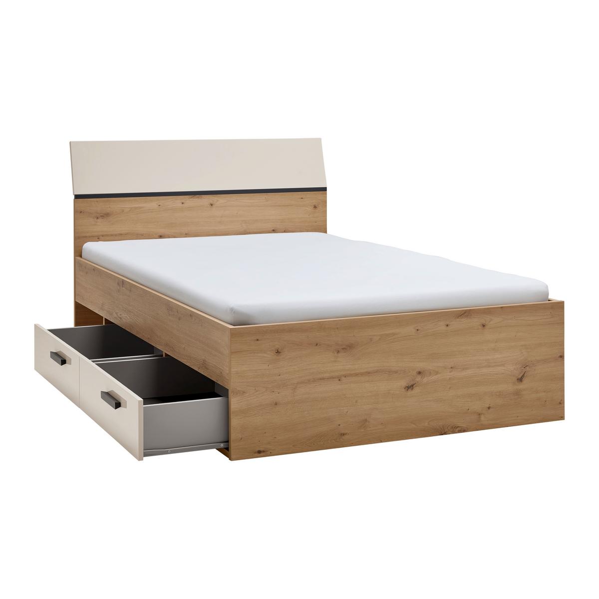 POSTEL S ÚLOŽNÝM PROSTOREM CASA MIA - kašmírová/dub artisan, Konvenční, kompozitní dřevo (120/200cm)