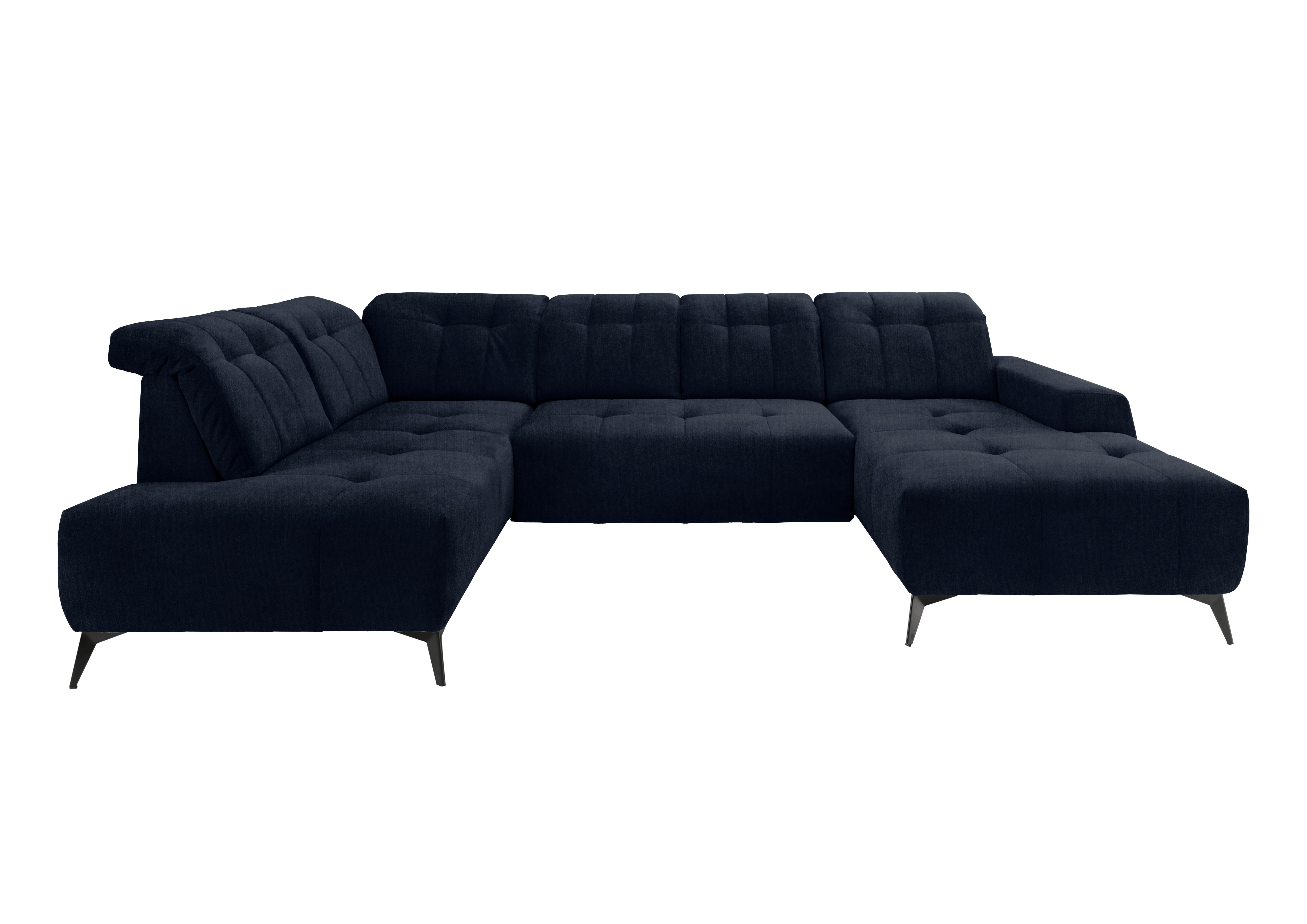 Ecksofa, Sitzvorzug Elektrisch Sano, Dunkelbl., 200x337x180cm - Schwarz/Dunkelblau, MODERN, Textil (200/337/180cm) - Livetastic
