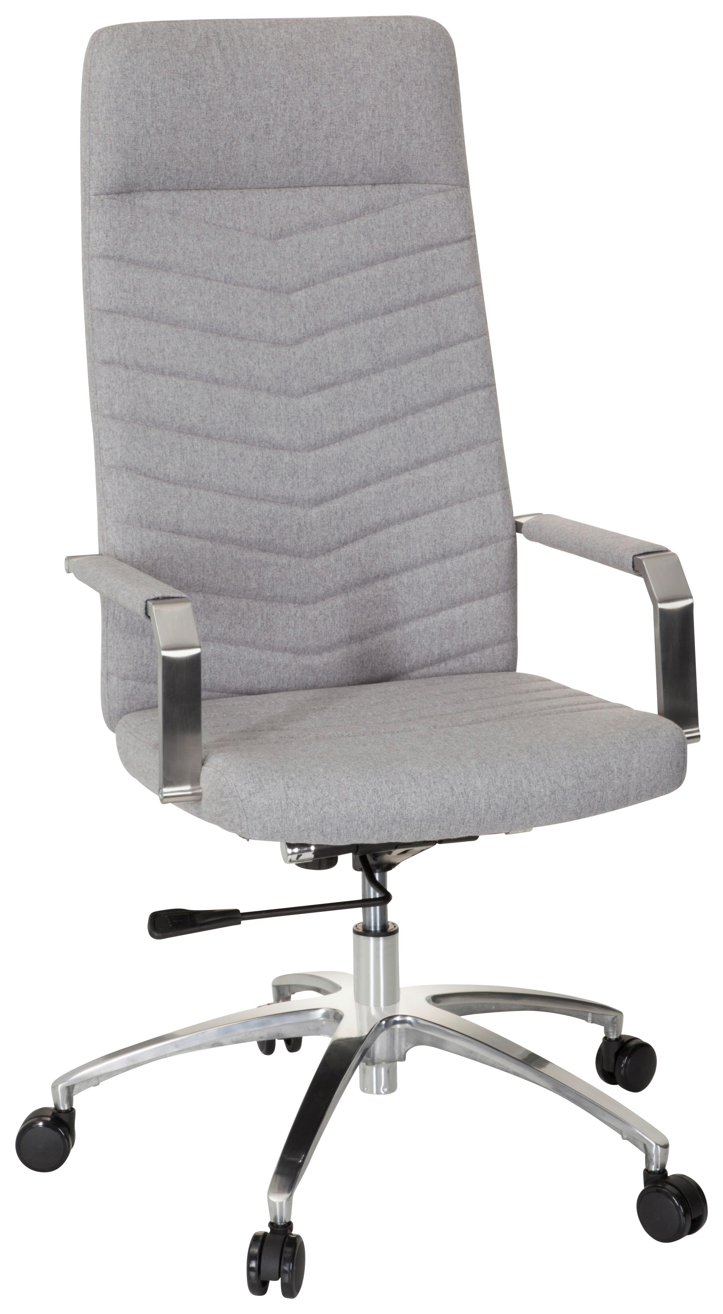 Drehstuhl Saranto Plus Hellgrau - Chromfarben/Hellgrau, MODERN, Kunststoff/Textil (56/131/67cm) - MID.YOU