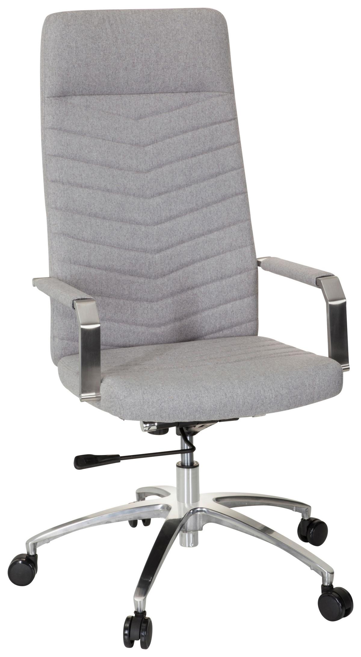 Drehstuhl Saranto Plus Hellgrau - Chromfarben/Hellgrau, MODERN, Kunststoff/Textil (56/131/67cm) - MID.YOU