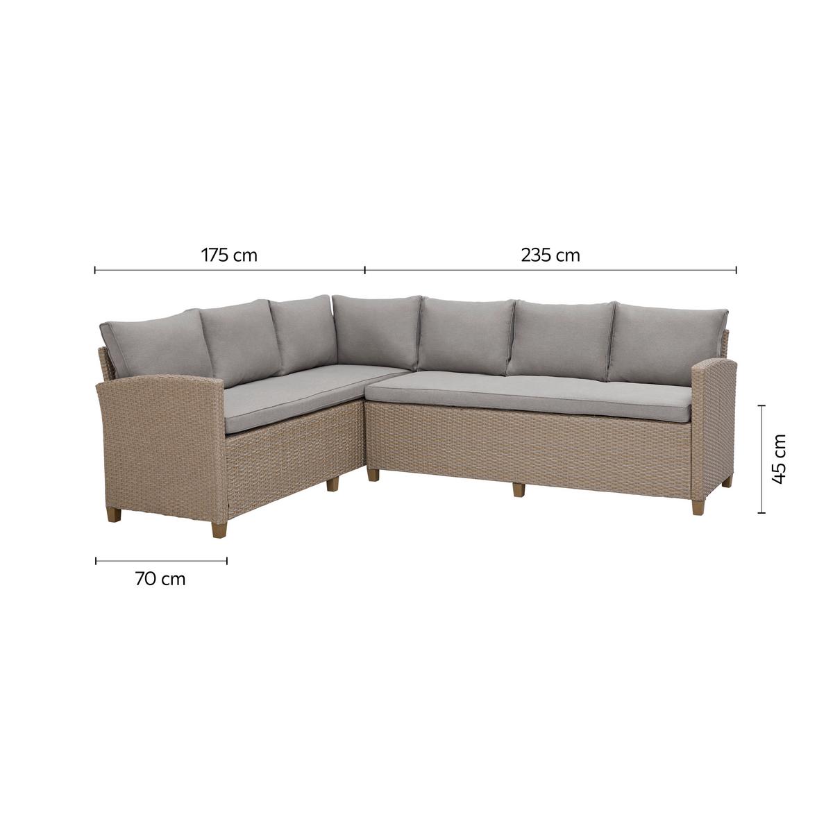 TERASOVÁ SEDACÍ SOUPRAVA Liow - černá/hnědá, kov/textil (175/235cm) - Modern Living