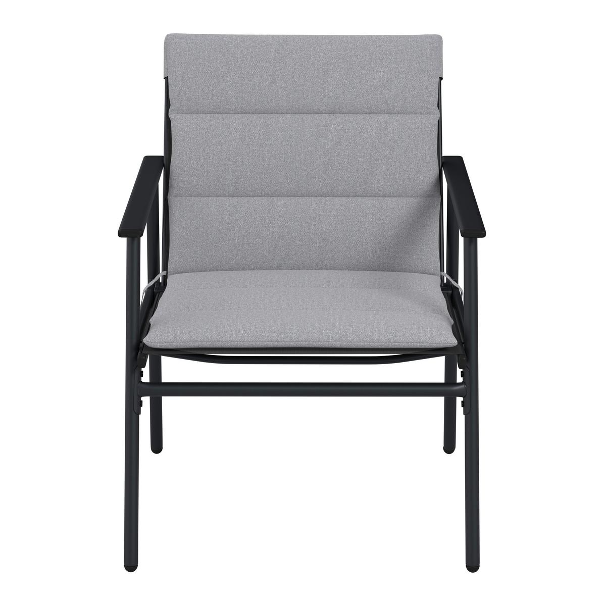 Loungegarnitur Cartagena - Dunkelgrau/Grau, MODERN, Textil/Metall - Beldano