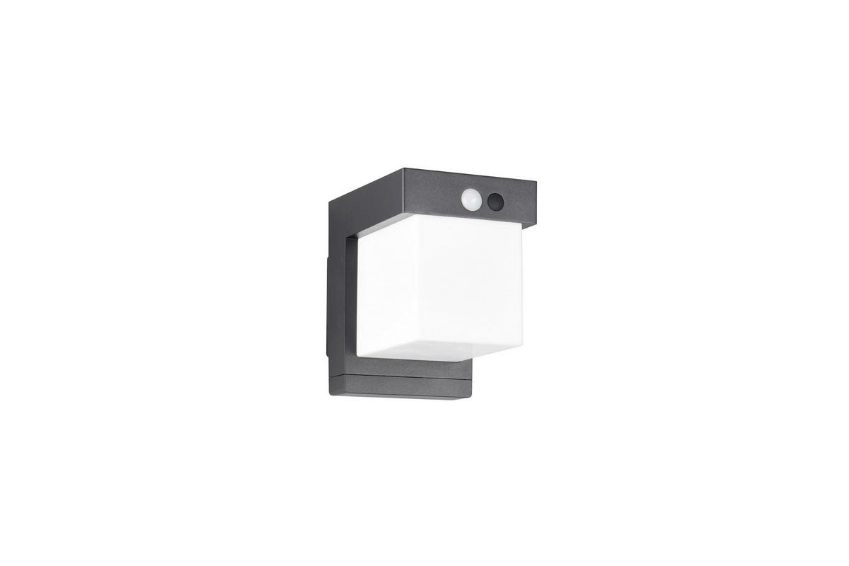 AUßENWANDLEUCHTE 4000K, kaltweiß - Schwarz/Weiß, Design, Kunststoff (14/10/15,5cm)