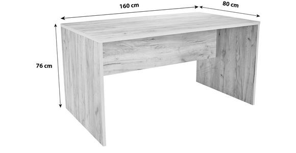 Schreibtisch B 160cm H 76cm Profi, Eiche Dekor - Eichefarben, MODERN, Holzwerkstoff (160/76/80cm) - Ondega