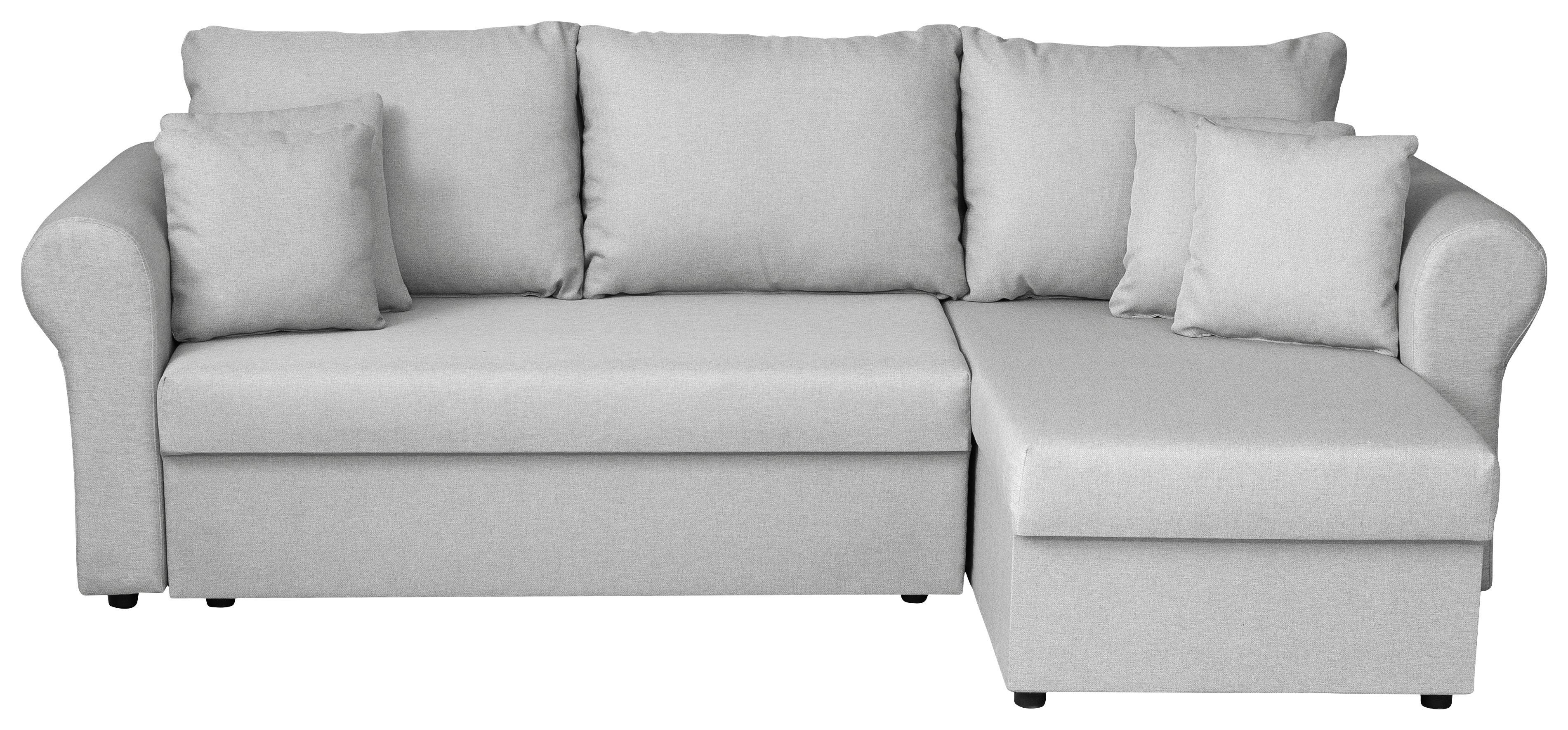 Ecksofa Sara - Hellgrau/Schwarz, Design, Textil (248/143cm) - P & B