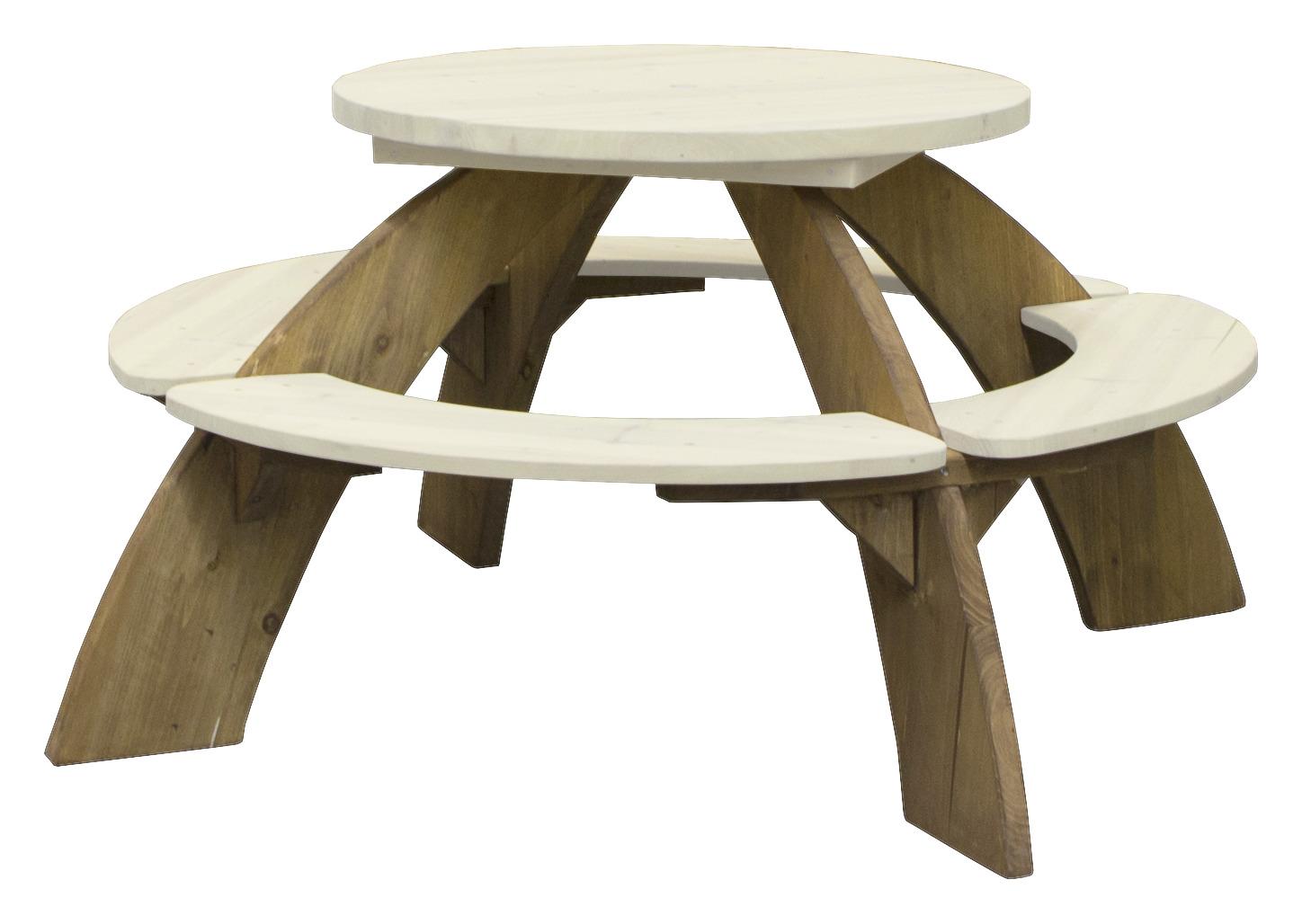 Dětský Stůl Ze Dřeva Axi-Orion Se Slunečníkem - bílá/hnědá, Moderní, dřevo (141/62/141cm)